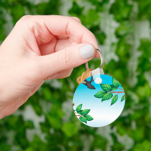 Porte-clés Oiseaux Dans Un Porte - clé D'Arbre