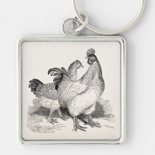 Porte-clés Oiseaux de Cochin de coq de poulet personnalisés