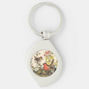 Porte-clés Oiseaux de printemps Robin Oiseaux rouges