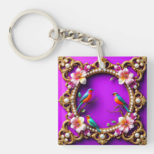 Porte-clés Oiseaux Vibrants Posés