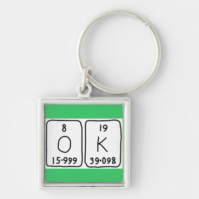 Porte-clés OK clé de mot du tableau périodique (Devant)