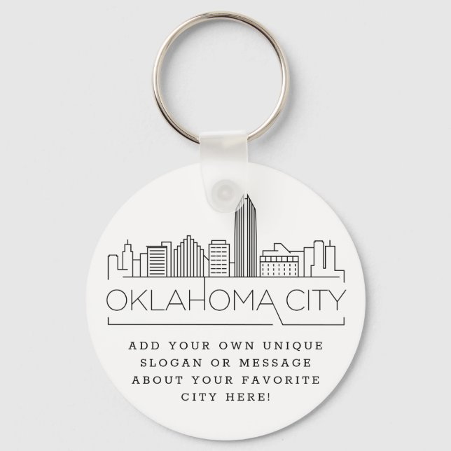 Porte-clés Oklahoma City Stylisée Skyline | Slogan personnali (Recto)