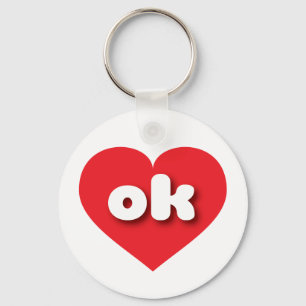 Porte-clés Oklahoma coeur rouge - I love ok