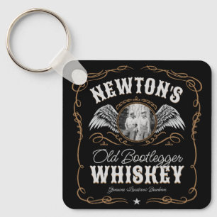 Porte-clés Old Moonshine Whiskey Étiquette AJOUTER PHOTO Nom 