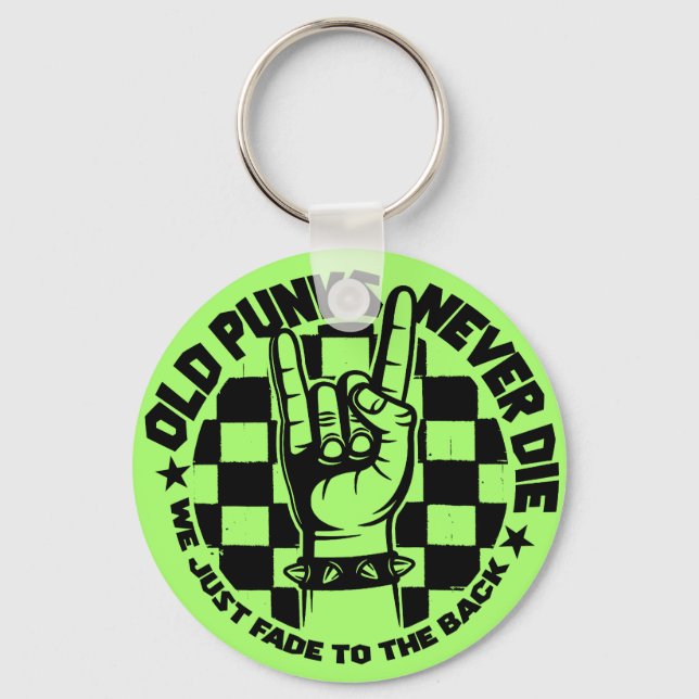Porte-clés Old PUNKS Jamais mourir Punk Rock musique légende  (Recto)