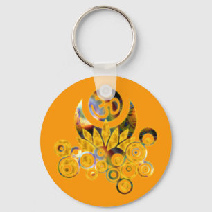 Porte-clés Om Lotus orange