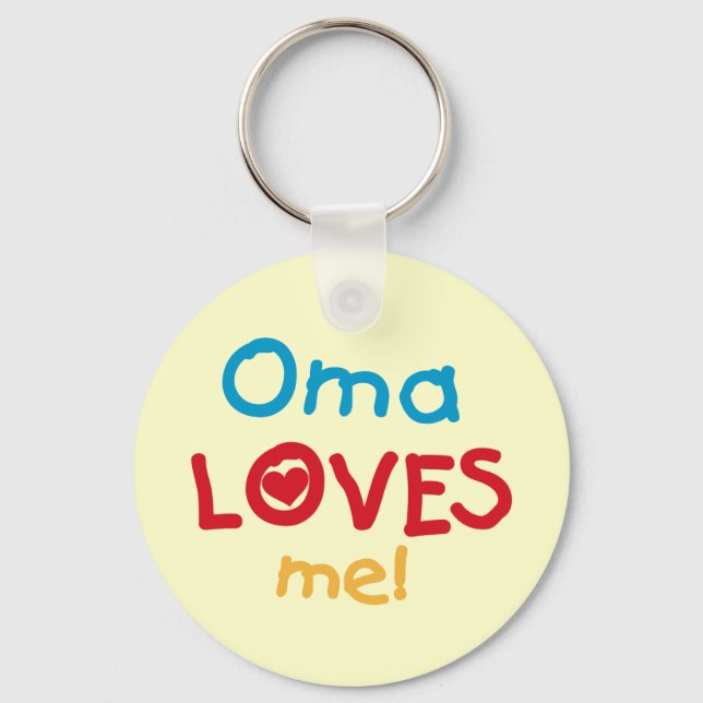 Porte-clés Oma aime mes t-shirts et cadeaux (Recto)