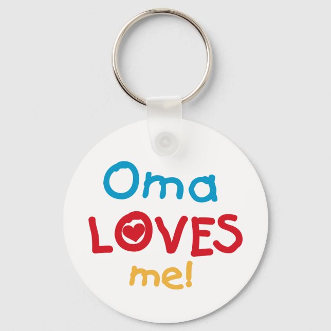 Porte-clés Oma aime mes t-shirts et cadeaux (Recto)