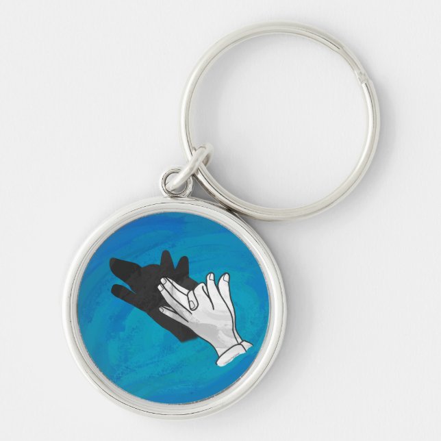 Porte-clés Ombre de loup sur bleu (Devant)