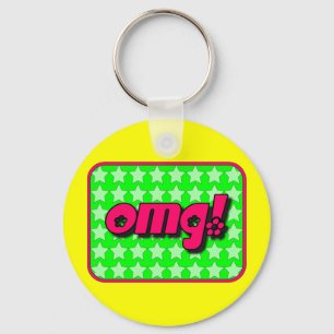 Porte-clés OMG! Keychain with coloured background
