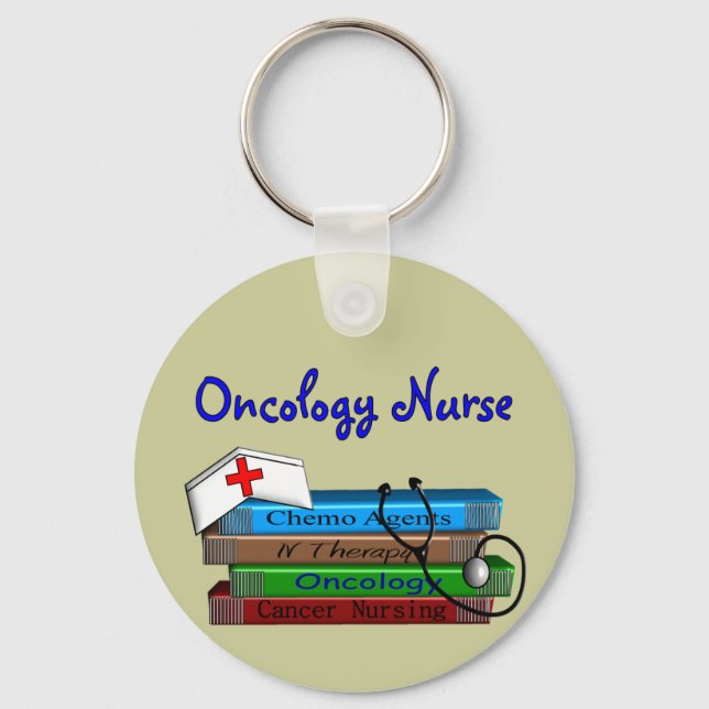 Porte-clés Oncolgoy Nurse "Books" Design (Recto)