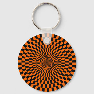 Porte-clés Op Art - Orange et noir