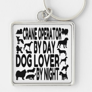 Porte-clés Opérateur de grue Amoureux des chiens