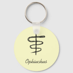 Porte-clés Ophiuchus. Signe zodiaque. Croquis noir.