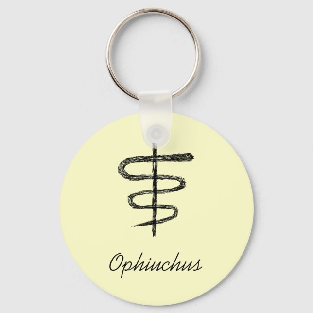 Porte-clés Ophiuchus. Signe zodiaque. Croquis noir. (Recto)