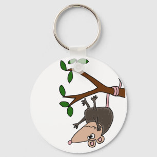 Porte-clés Opossum humoristique balançant de l'arbre