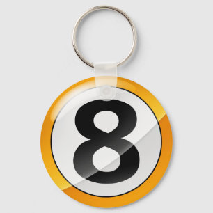 Porte-clés Or du numéro 8