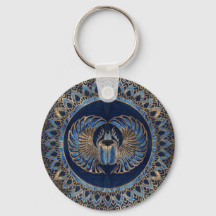 Porte-clés Or égyptien de scarabée de scarabée et marbre b