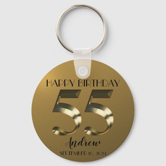 Porte-clés Or métallique 55e anniversaire (Recto)