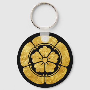Porte-clés Or samouraï japonais de faux de clan d'Oda lundi