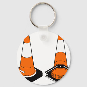Porte-clés orange black Traffic cones safety pylons