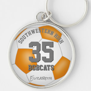 Porte-clés orange blanc équipe sportive couleurs filles garço