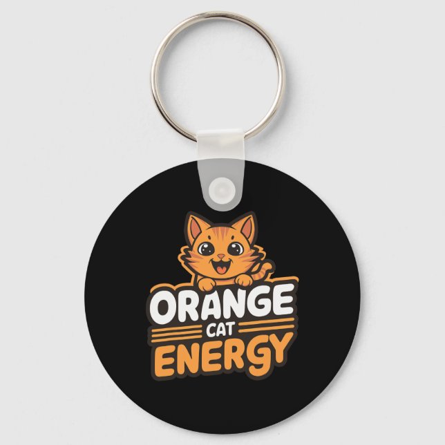 Porte-clés Orange Cat Energy (Recto)