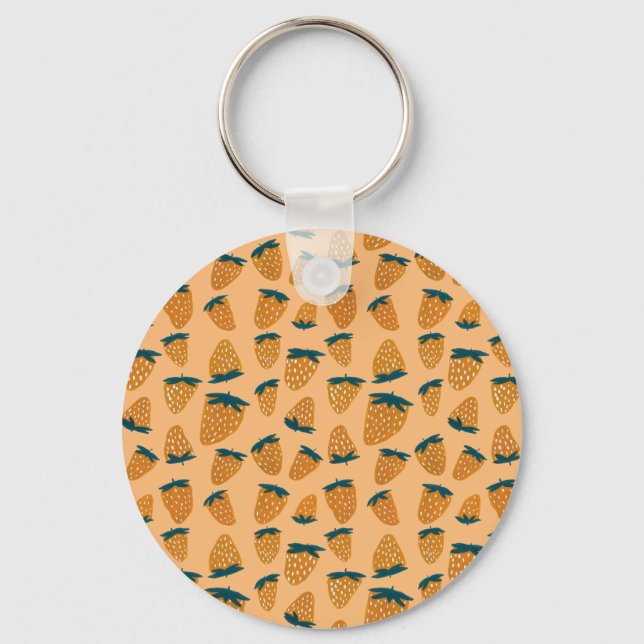 Porte-clés Orange de fraises d'été bio (Recto)