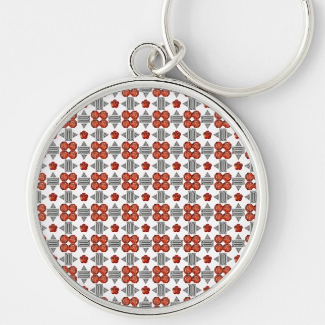 Porte-clés Orange Diamant Gemstone Art, Orange (Devant)
