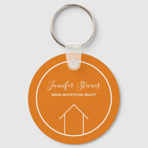 Porte-clés Orange Immobilier Société Réalisateur Personnalisé