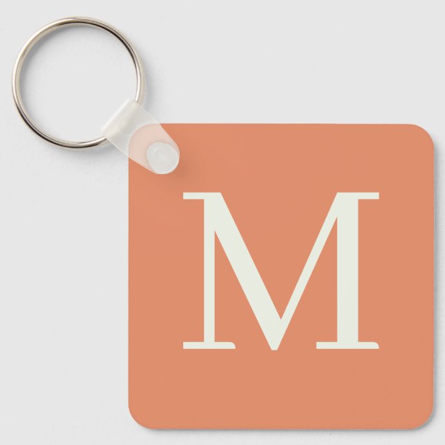 Porte-clés Orange personnalisé monogrammé (Recto)