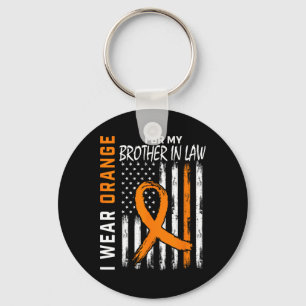 Porte-clés Orange Pour Mon Frère En Droit Leucémie Sensibilis