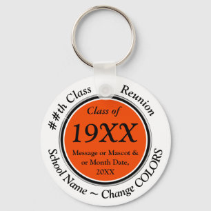 Porte-clés Orange White Black, Class of 72, Reunion Favors