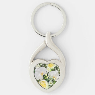 Porte-clés Orchidée blanche