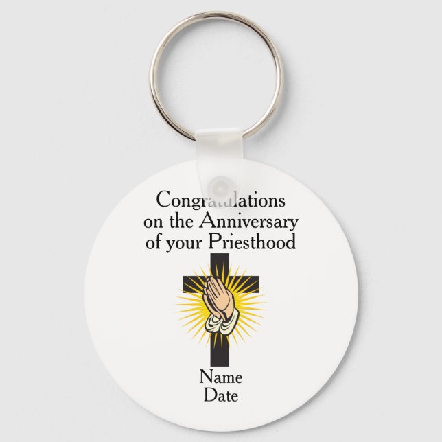 Porte-clés Ordination du prêtre Anniversaire Retraite Anniver (Recto)