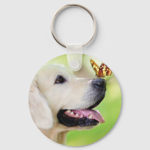 Porte-clés Oreiller À Lancer Du Labrador Et Du Papillon