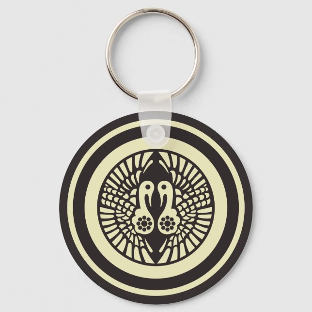 Porte-clés Oriental Beige Gris Ikko Ikki Japon Mon Art (Recto)