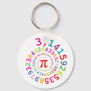 Porte-clés Original colors spiral of digits Pi number 3,14...