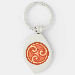 Porte-clés Ornement de Triskele celtique, Orange de Mandarin