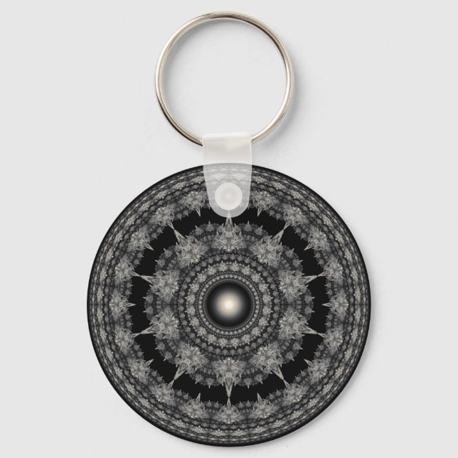 Porte-clés Ornement fractal radiant (Recto)