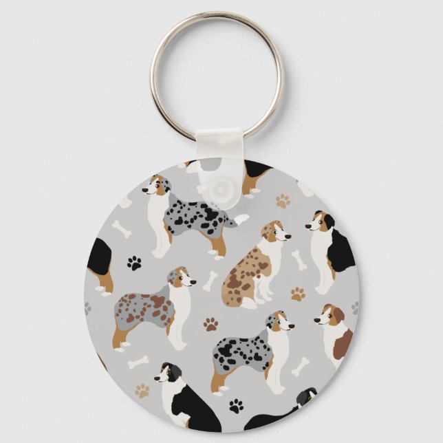 Porte-clés Os et pattes des bergers australiens (Recto)