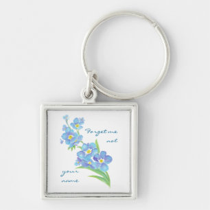 Porte-clés Oubliez-moi pas Custom Watercolor Garden Flower
