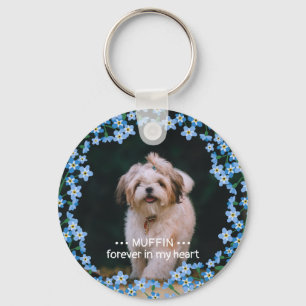 Porte-clés Oubliez-moi Pas de couronne Nom photo Pet Memorial