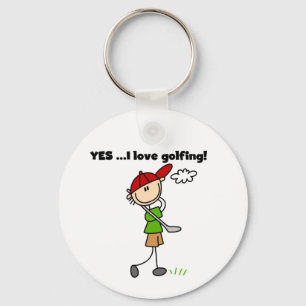 Porte-clés OUI J'aime les t-shirts et cadeaux de golf