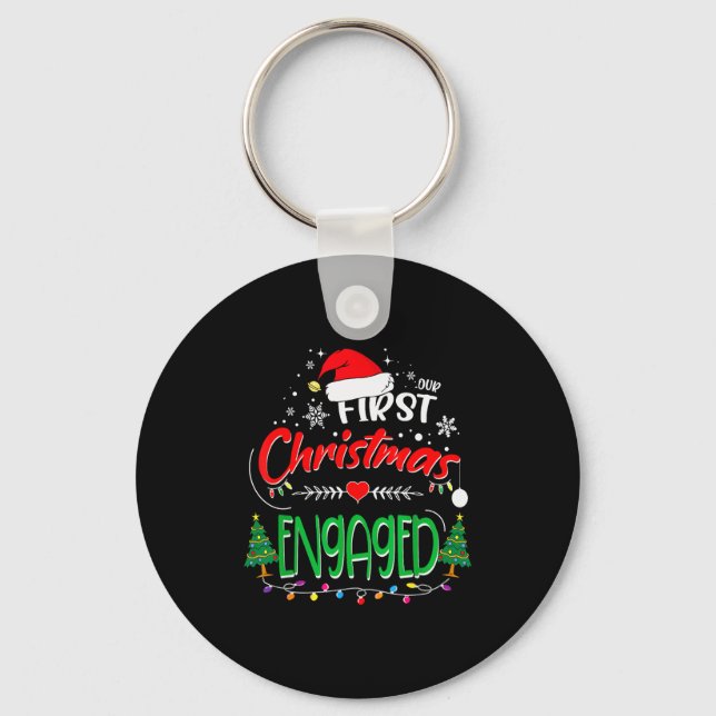 Porte-clés Our First Christmas Engaged 2021 1st Christmas  (Recto)