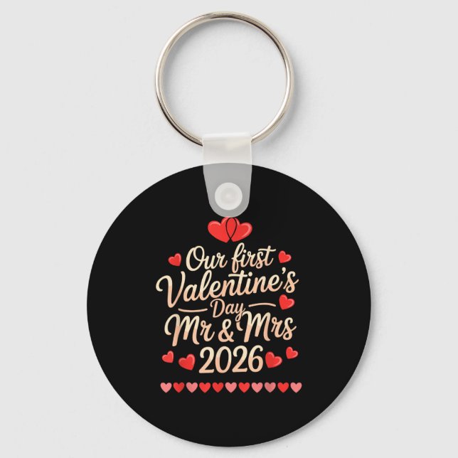 Porte-clés Our First Valentines As Mr And Mrs 2026  (Recto)