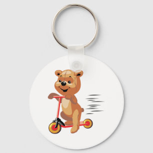 Porte-clés ours à trottinette idiot
