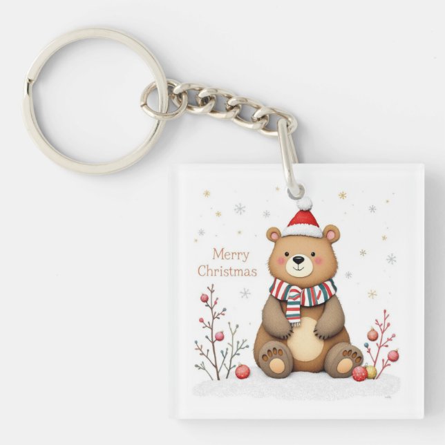 Porte-clés Ours de Noël (Devant)
