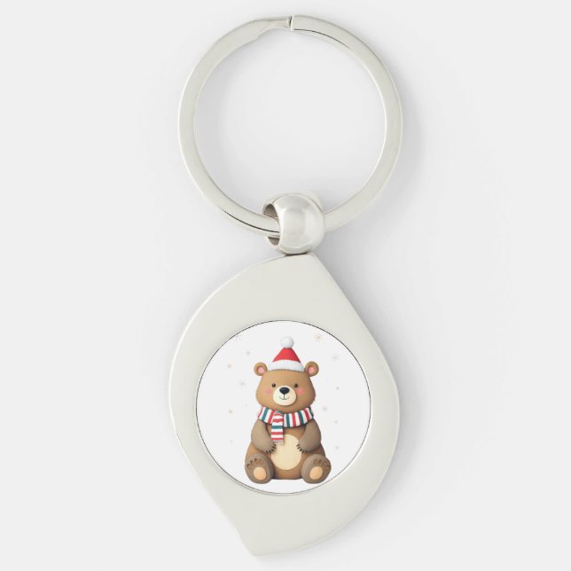 Porte-clés Ours de Noël (Devant)