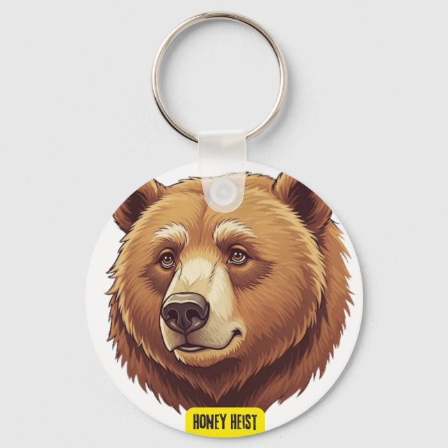 Porte-clés Ours grizlly. Hauteur de miel (Recto)